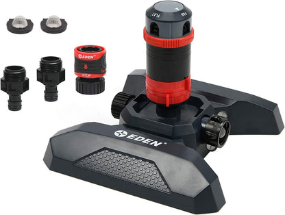 94123 4-Pattern Adjustable Mobile Rotary Gear Drive Sprinkler W/Quick Connect Starter Set, 360 Degree Coverage