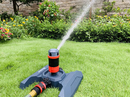 94123 4-Pattern Adjustable Mobile Rotary Gear Drive Sprinkler W/Quick Connect Starter Set, 360 Degree Coverage