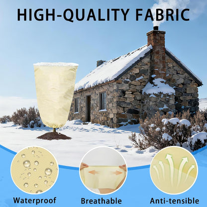 Plant Covers Freeze Protection, 31.5''×47.24'' Winter Cold Weather Frost Blankets Shrub Jacket with Drawstring Reusable Frost Protection Cloth for Outdoor Plants Fruit Tree Potted（1PCS）