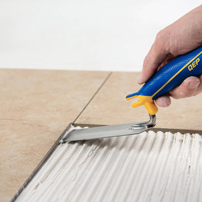 6 in. x 2 in. Comfort Grip Flat Margin Flooring Trowel with Bucket Hook, Silver (42112)