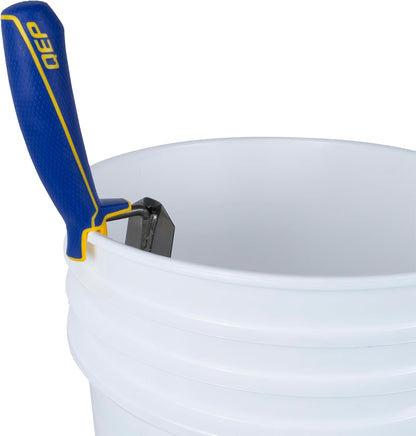 6 in. x 2 in. Comfort Grip Flat Margin Flooring Trowel with Bucket Hook, Silver (42112)