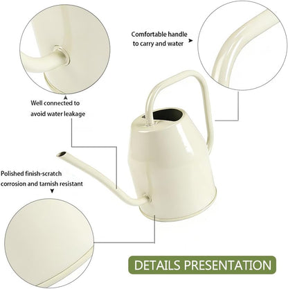 35 oz/1000 ml Metal Indoor Small Watering Can with Long Spout for House Plants Decorative, 12 oz/360 ml Glass Plant Mister Spray Bottle for Bonsai Garden Flowers(Green)