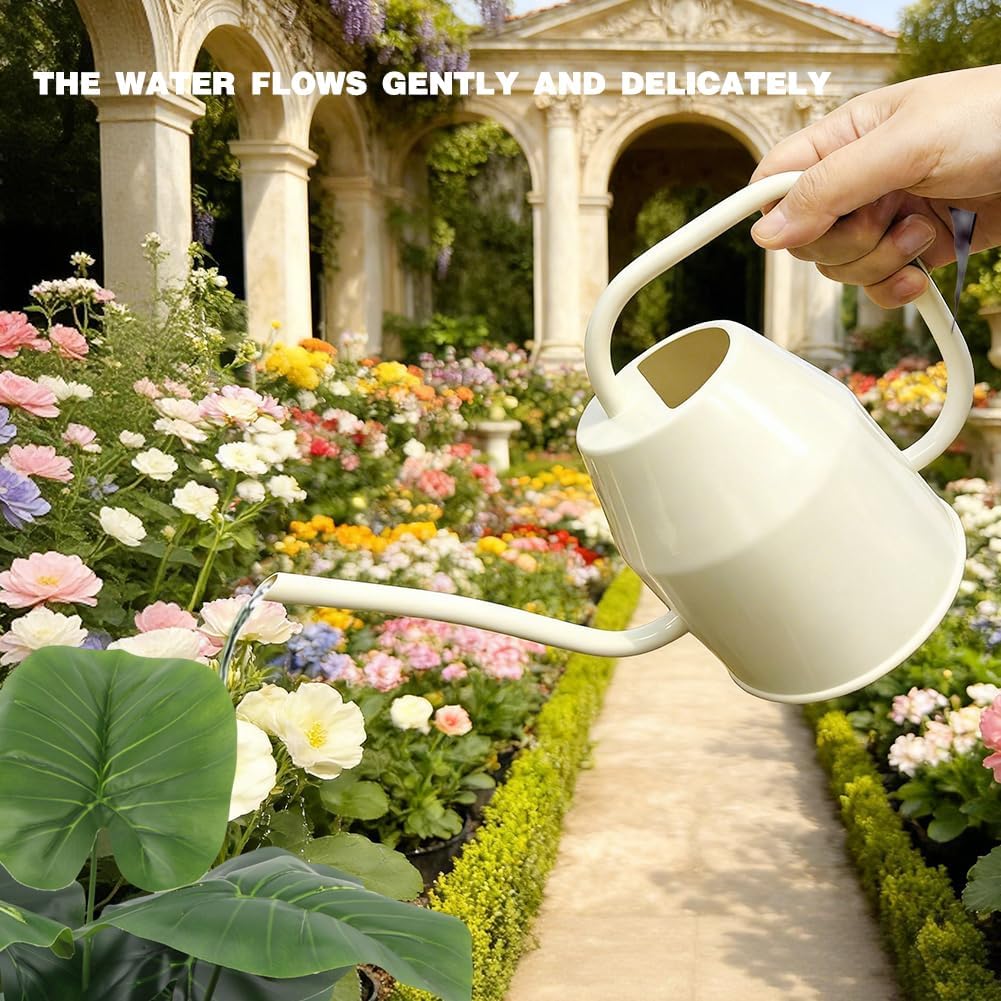 35 oz/1000 ml Metal Indoor Small Watering Can with Long Spout for House Plants Decorative, 12 oz/360 ml Glass Plant Mister Spray Bottle for Bonsai Garden Flowers(Green)
