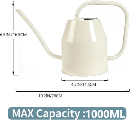 35 oz/1000 ml Metal Indoor Small Watering Can with Long Spout for House Plants Decorative, 12 oz/360 ml Glass Plant Mister Spray Bottle for Bonsai Garden Flowers(Green)