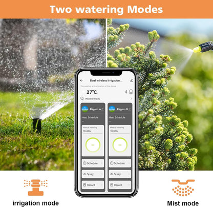Watering Timer 3 Zone with Brass Inlet, Sprinkler Timer, Programmable Garden Outdoor Hose Faucet Timers with Rain Delay, Auto & Manual Watering System,Water Hose Irrigation Timers 3 Outlet for Garden