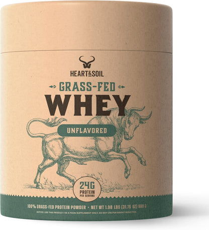 Grass Fed Whey Protein Powder, Unflavored, 2 lbs