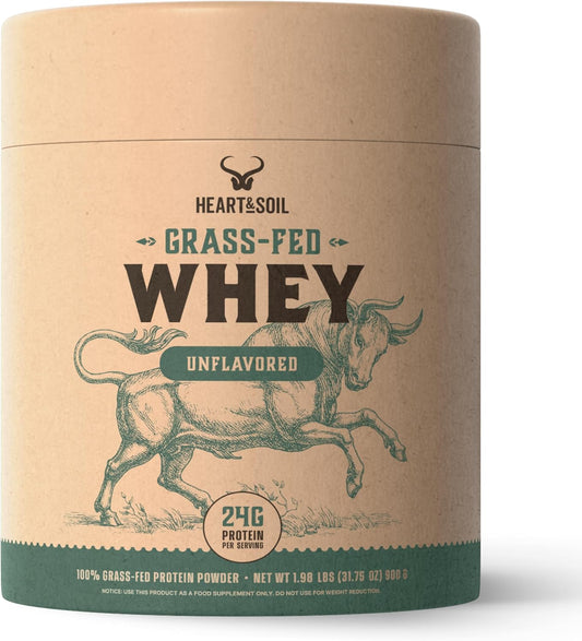 Grass Fed Whey Protein Powder, Unflavored, 2 lbs