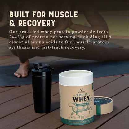 Grass Fed Whey Protein Powder, Unflavored, 2 lbs