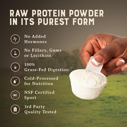 Grass Fed Whey Protein Powder, Unflavored, 2 lbs