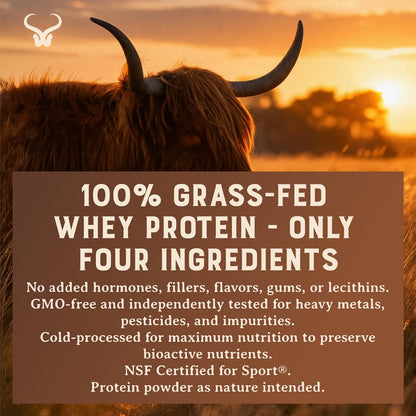 Grass Fed Whey Protein Powder, Unflavored, 2 lbs