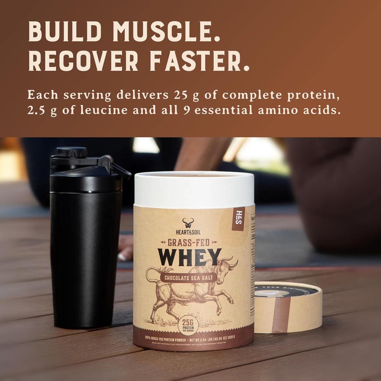 Grass Fed Whey Protein Powder, Unflavored, 2 lbs