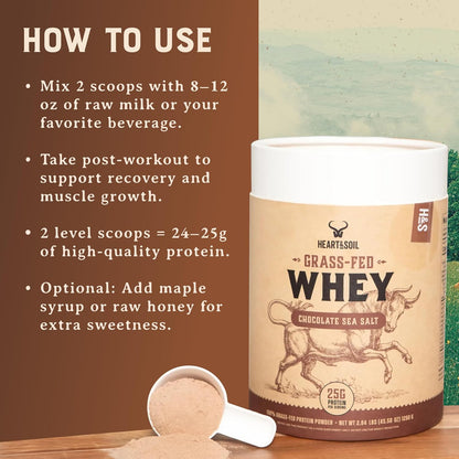 Grass Fed Whey Protein Powder, Unflavored, 2 lbs