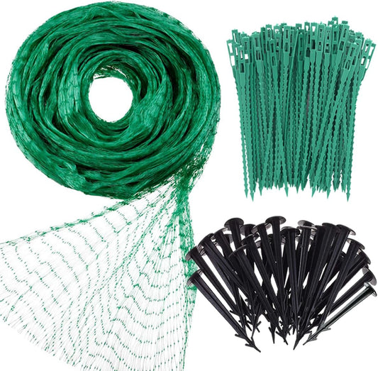 Bird Netting for Garden, 13 x 33Ft Anti Bird Net with 50 Ties and 20 Tacks