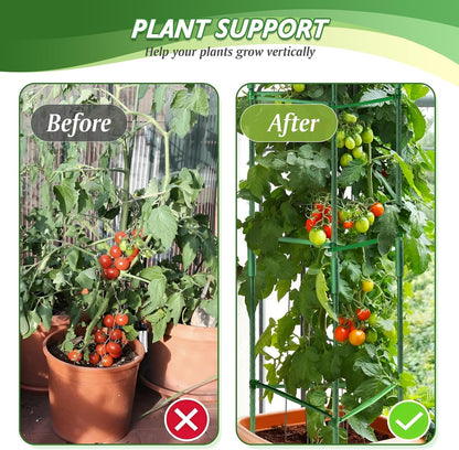 3 Pack Square Tomato Cage Heavy Duty Rust-Resistant Metal Tomato Trellis