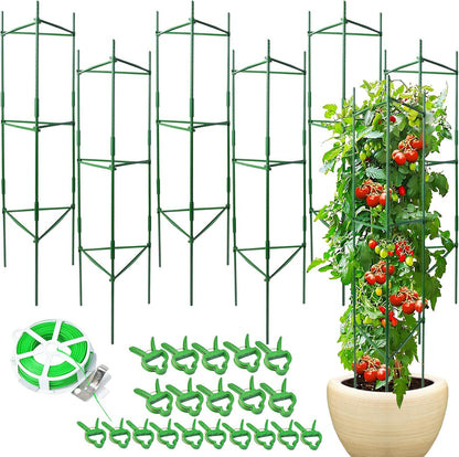 3 Pack Square Tomato Cage Heavy Duty Rust-Resistant Metal Tomato Trellis