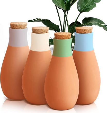 4PCS Terracotta Watering Spikes, Ollas Self Watering Globes