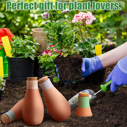 4PCS Terracotta Watering Spikes, Ollas Self Watering Globes