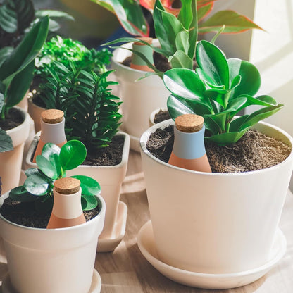 4PCS Terracotta Watering Spikes, Ollas Self Watering Globes