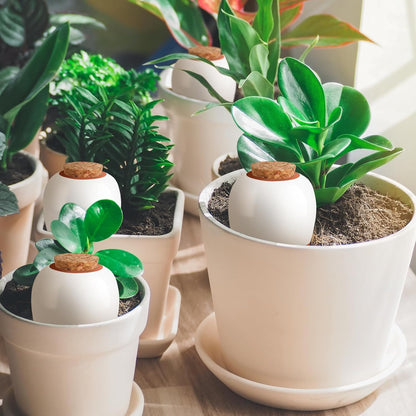4PCS Terracotta Watering Spikes, Ollas Self Watering Globes
