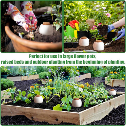 4PCS Terracotta Watering Spikes, Ollas Self Watering Globes