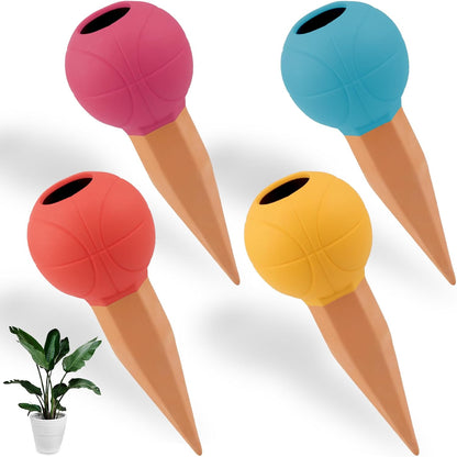 4PCS Terracotta Watering Spikes, Ollas Self Watering Globes