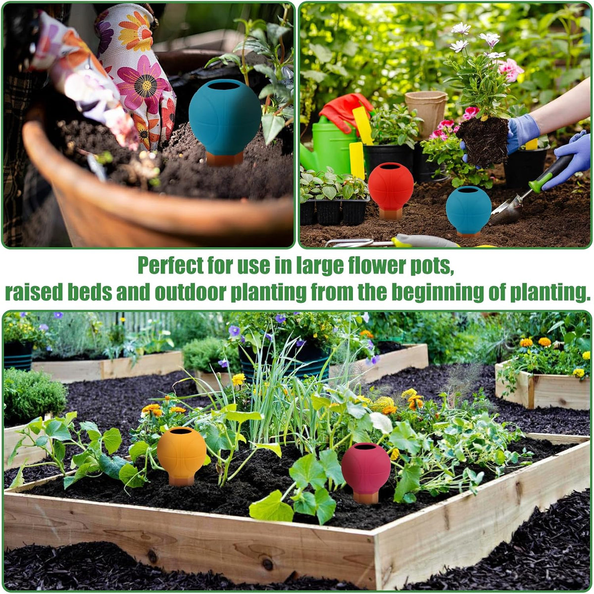4PCS Terracotta Watering Spikes, Ollas Self Watering Globes