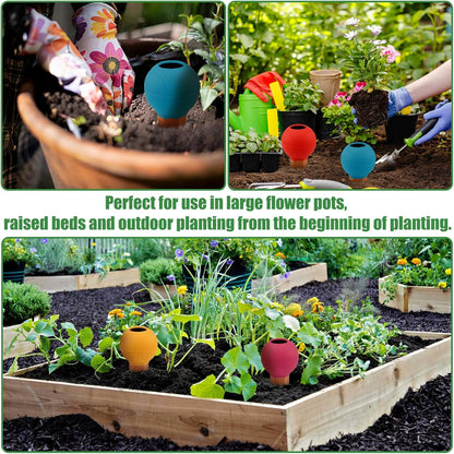 4PCS Terracotta Watering Spikes, Ollas Self Watering Globes