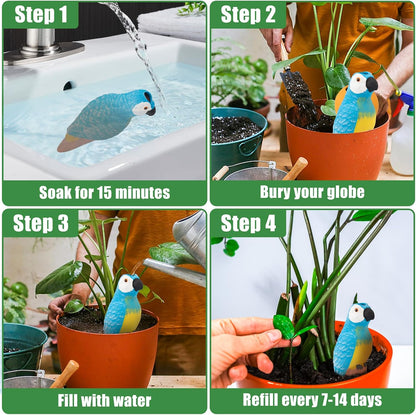 4PCS Terracotta Watering Spikes, Ollas Self Watering Globes