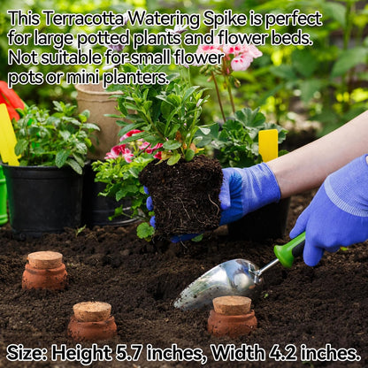 4PCS Terracotta Watering Spikes, Ollas Self Watering Globes