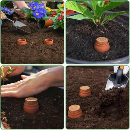 4PCS Terracotta Watering Spikes, Ollas Self Watering Globes