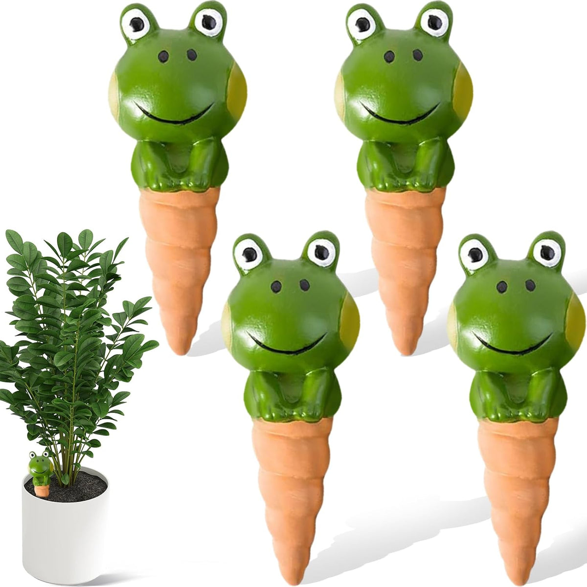 4PCS Terracotta Watering Spikes, Ollas Self Watering Globes
