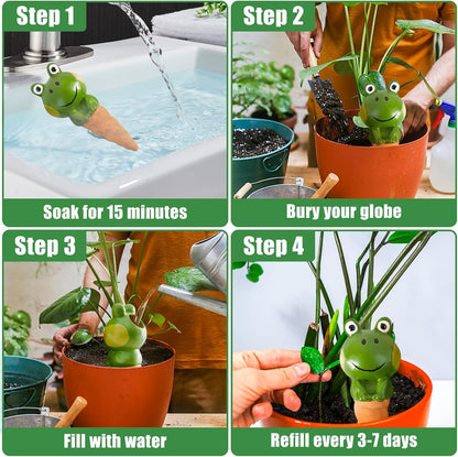 4PCS Terracotta Watering Spikes, Ollas Self Watering Globes