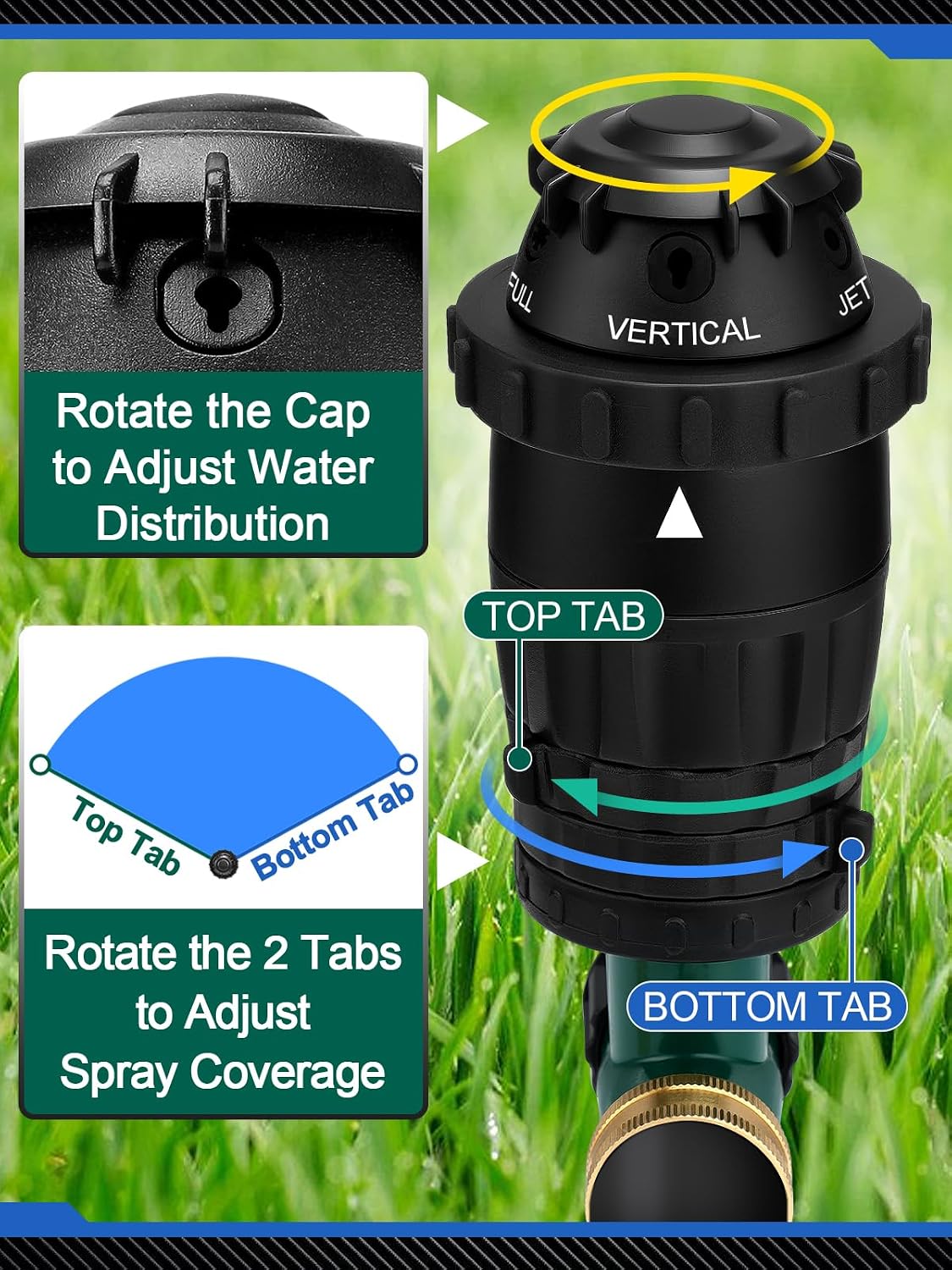 Adjustable Spray Coverage Sprinklers for Yard