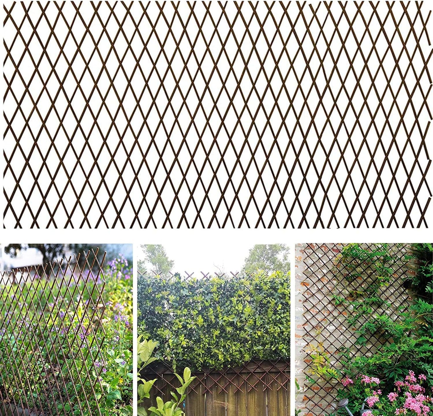 Lattice Fence Willow Expandable Plant Climbing Lattices Trellis Fence,Open Screen Fencing,Willow (1)