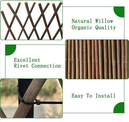 Lattice Fence Willow Expandable Plant Climbing Lattices Trellis Fence,Open Screen Fencing,Willow (1)
