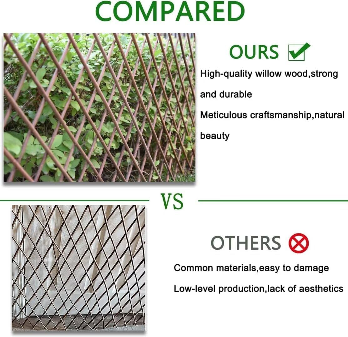 Lattice Fence Willow Expandable Plant Climbing Lattices Trellis Fence,Open Screen Fencing,Willow (1)