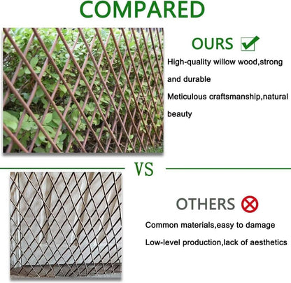 Lattice Fence Willow Expandable Plant Climbing Lattices Trellis Fence,Open Screen Fencing,Willow (1)