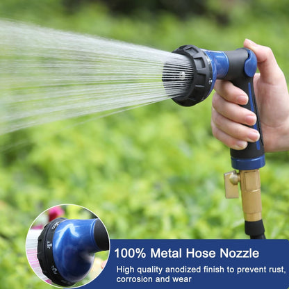 Thumb Control Garden Hose Nozzle Heavy Duty Metal, 8 Spray Patterns