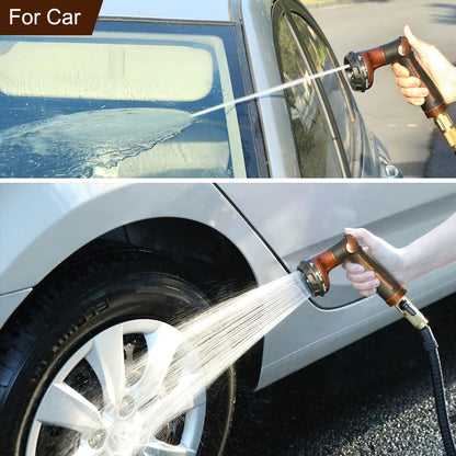 Thumb Control Garden Hose Nozzle Heavy Duty Metal, 8 Spray Patterns