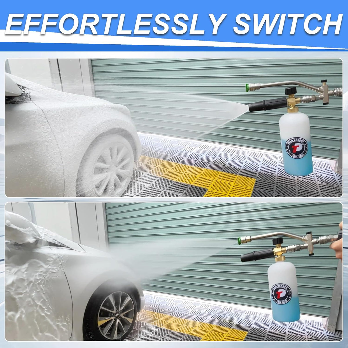 Foam Cannon with 1/4 Inch Quick Connector, 1 Liter, 5 Pressure Washer Nozzle Tips