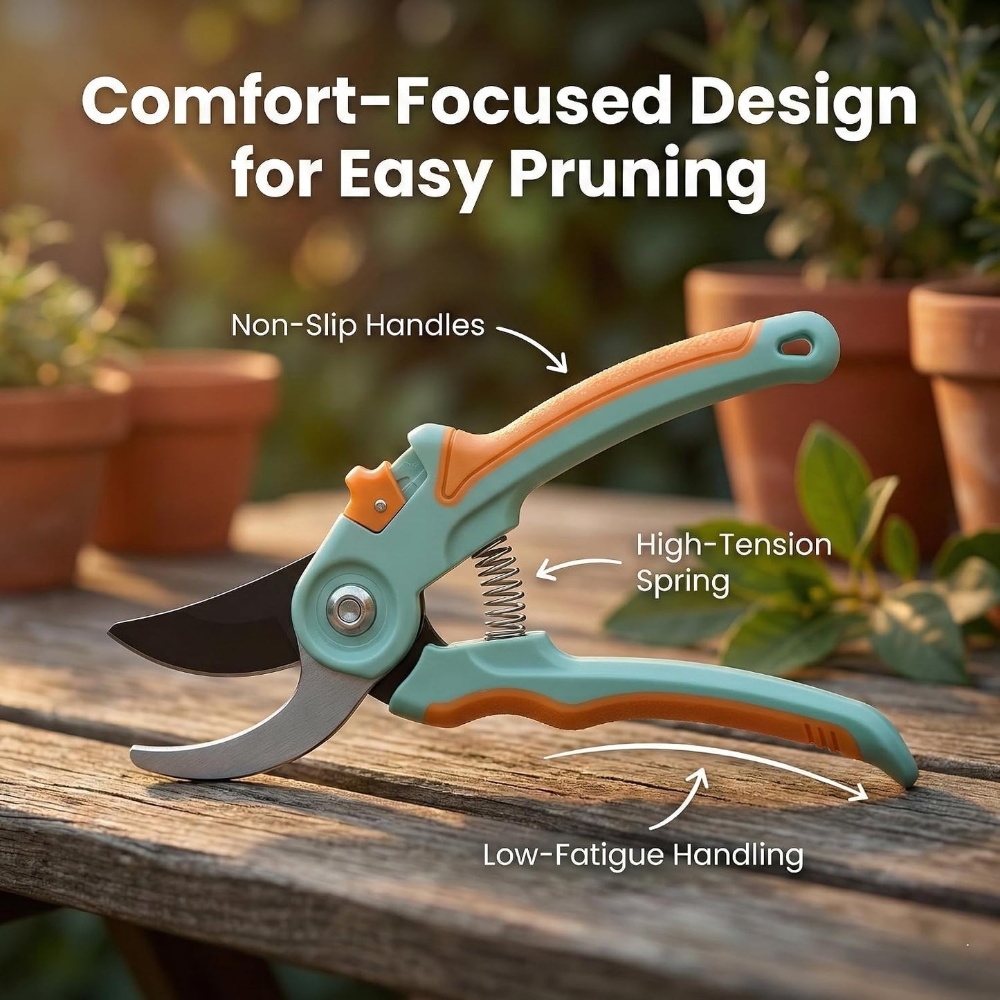 Pruning Shears 2-Pack, Bypass 8" & 6.25", SK5 Steel Garden Shears