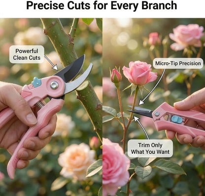 Pruning Shears 2-Pack, Bypass 8" & 6.25", SK5 Steel Garden Shears