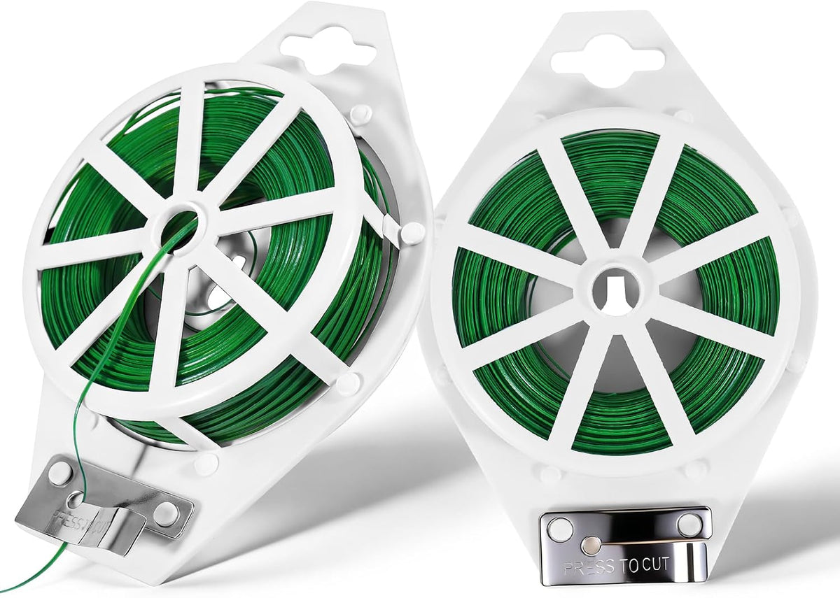 2 Pack Twist Ties, 525 Feet Rustproof Flexible Garden Plant Tie with Cutter