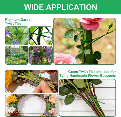2 Pack Twist Ties, 525 Feet Rustproof Flexible Garden Plant Tie with Cutter