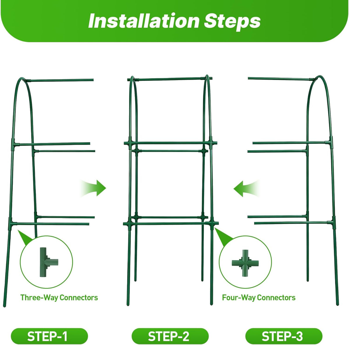 47''X47''Cucumber Trellis, Garden Trellis U-Shape Plant Support for Climbing Plants Metel Arch with Netting for Raised Garden Bed Outdoor Cucumbers, Tomatoes, Vine Climbing Plant