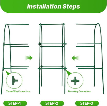 47''X47''Cucumber Trellis, Garden Trellis U-Shape Plant Support for Climbing Plants Metel Arch with Netting for Raised Garden Bed Outdoor Cucumbers, Tomatoes, Vine Climbing Plant