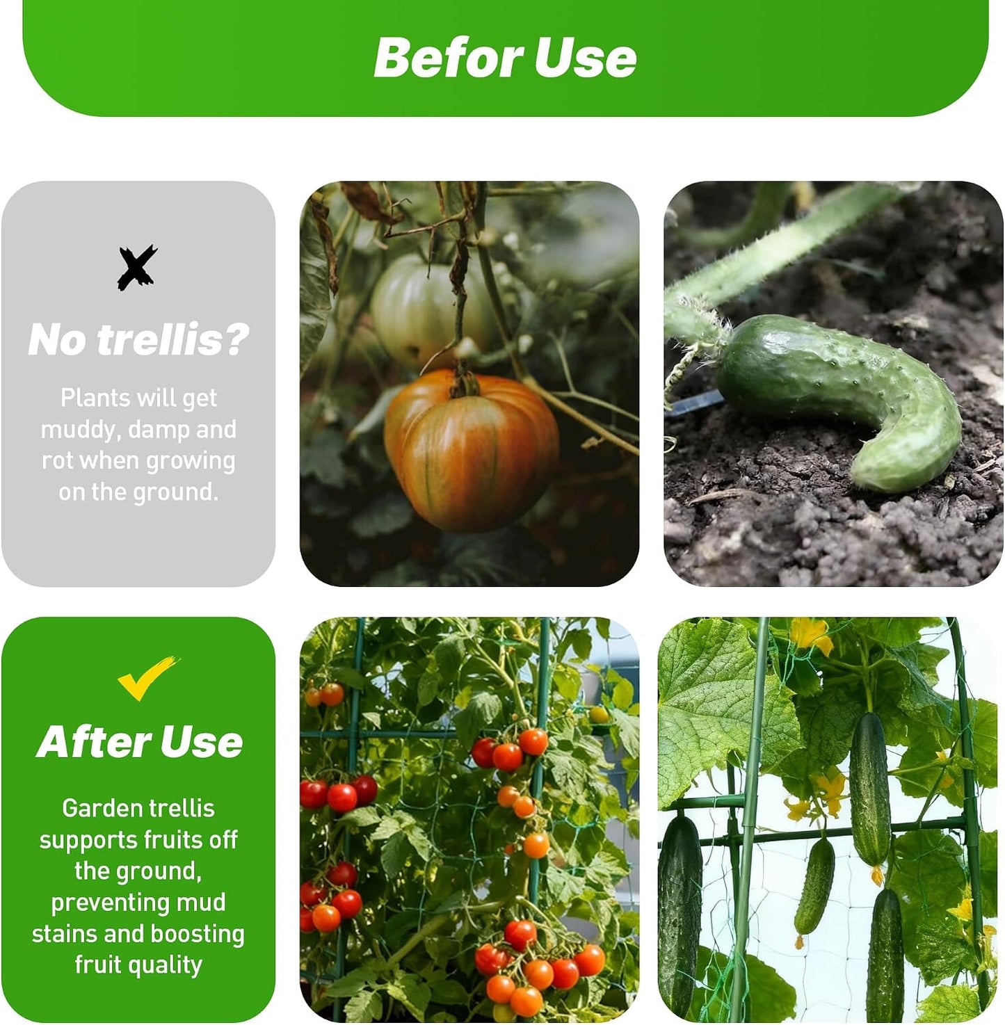 47''X47''Cucumber Trellis, Garden Trellis U-Shape Plant Support for Climbing Plants Metel Arch with Netting for Raised Garden Bed Outdoor Cucumbers, Tomatoes, Vine Climbing Plant