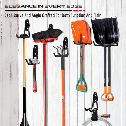 20 Pack Heavy Duty Garage Storage Hooks with Extension Cord Organizer, Solid Steel Wall Mount Hook Set with Anti-Slip Coating Utility J Hooks for Ladders,Bikes,Ropes,Broom,Garden,Yard and Power Tools