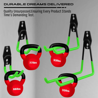 20 Pack Heavy Duty Garage Storage Hooks with Extension Cord Organizer, Solid Steel Wall Mount Hook Set with Anti-Slip Coating Utility J Hooks for Ladders,Bikes,Ropes,Broom,Garden,Yard and Power Tools