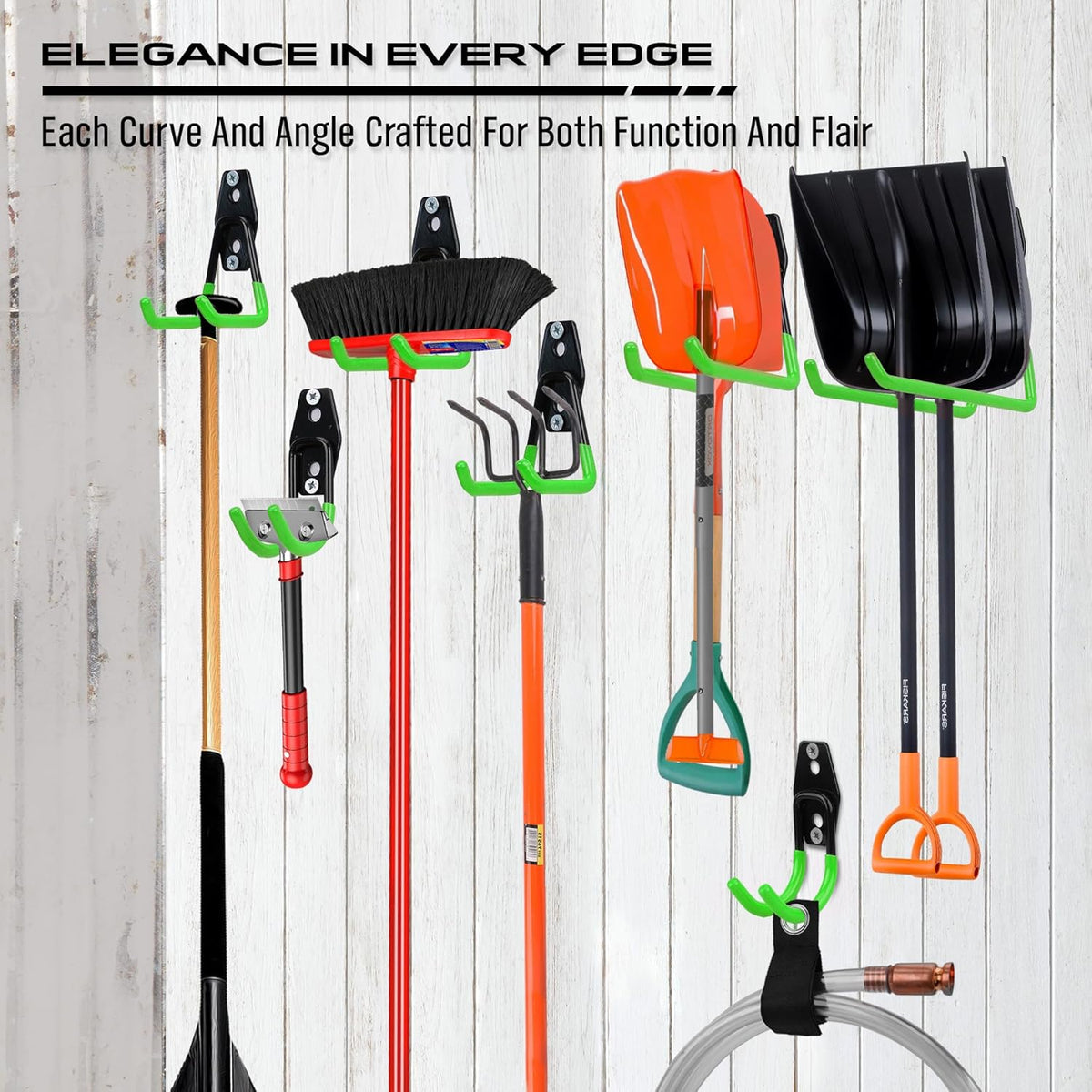 20 Pack Heavy Duty Garage Storage Hooks with Extension Cord Organizer, Solid Steel Wall Mount Hook Set with Anti-Slip Coating Utility J Hooks for Ladders,Bikes,Ropes,Broom,Garden,Yard and Power Tools